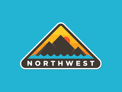 Northwest Sticker badge illustration logo mark mountains northwest patch sticker sunset