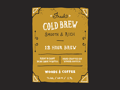 Cold Brew - Label cold brew coldbrew fresh hand type illustration label lettering packaging tag typography vintage