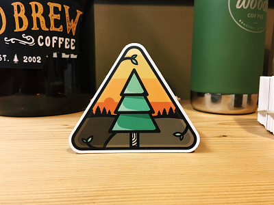 Creative South Bound! - Triangle Tree Sticker badge creative south creative south 2016 cs16 illustration logo mark mountain sticker sunset tree