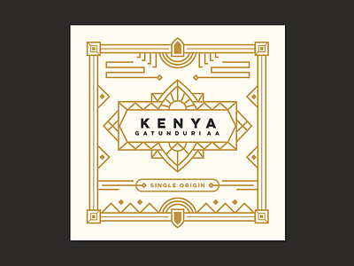 Kenya - Single Origin badge border cards coffee icon illustration line art mark single origin