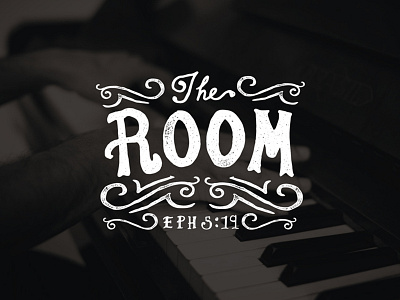 The Room - Version 2 badge floral hand type illustration lettering logo mark music swirls texture typography