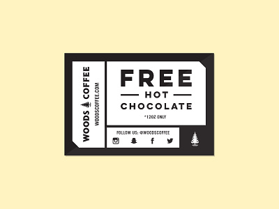 The Little Things... badge banner coupon design free hot chocolate illustration tree woods coffee