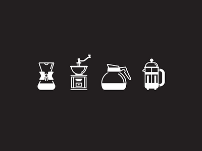 Coffee Icons chemex coffee coffee pot french press grinder icon illustration line art logo
