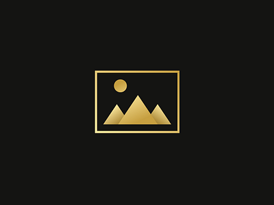 Gold Mountian badge border gold icon illustration mark mountain outdoor sun