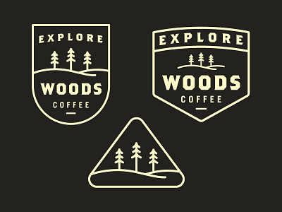 Explore Badges badge icon illustration line art mountain sticker trees vintage woods coffee