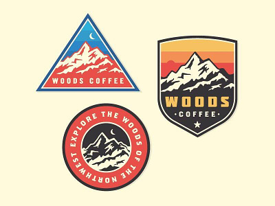 Mountain Patches badges coffee icon illustration logo mark mountains outdoors patches woods