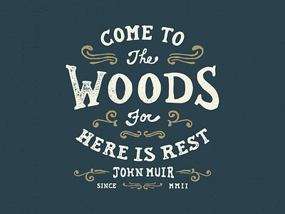 Come To The Woods Typography floral hand drawn illustration label lettering print type typography woods