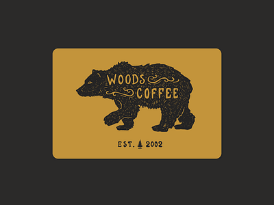 Bear - Woods Coffee Card bear gift card hand drawn illustration lettering type typography woods coffee