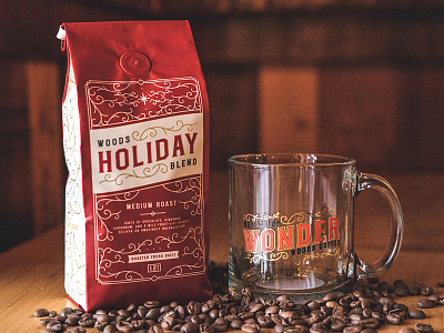 Holiday Blend beans coffee coffee bag cup label logo mark merchandise mug packaging
