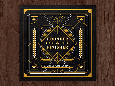 Founder & Finisher - Album Art album album cover art border cd cover design layout line art print sun typography