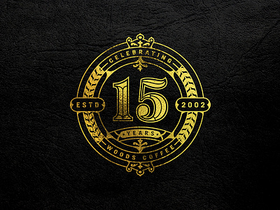 The Badge that got Foiled anniversary badge coffee estd fifteen logo mark seal