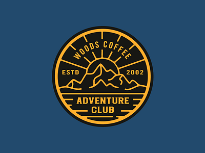 Adventure Club - Hat Patch brand coffee hat icon logo mountain outdoor patch sunrise sunset woods