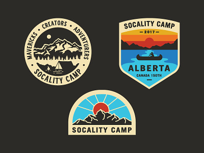 Socality Camp Badges badges branding icon logo mountains stickers