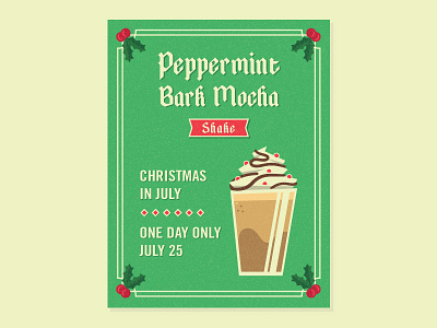 Christmas in July christmas drink july layout mocha poster print promo shake sign