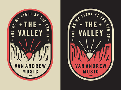 The Valley - Van Andrew badge mountain mountains outdoor stickers sunrise sunset the valley