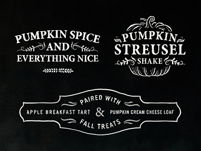 Woods Coffee Fall Promo badge branding chalk lettering chalkboard custom type fall promo sing typography
