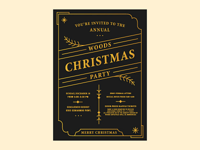 Christmas Invite border christmas coffee holiday invitation invite letterpress line art party woods