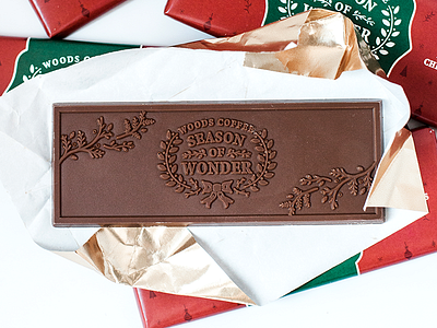 Mmmm Chocolate badge banding chocolate christmas design leaf packaging