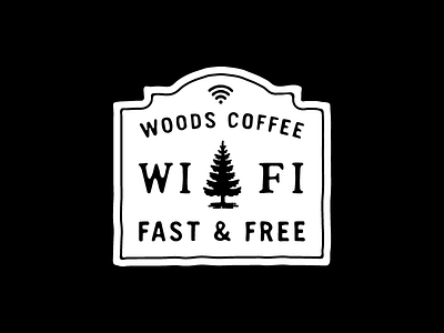 Wifi Badge badges clothing coffee handdrawn lockup logo mark tree type woods
