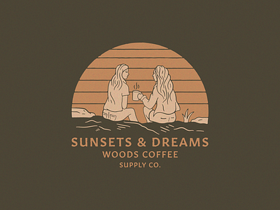 Sunsets & Dreams character coffee dreams girls hoodies illustration merch people shirt sunset woods coffee