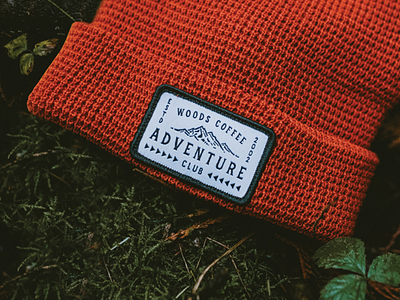 Adventure Club Beanie adventure beanie hat hat design merch mountain patch pnw red