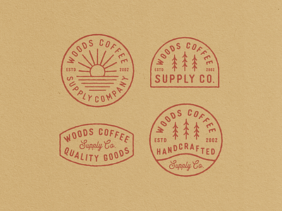Handcrafted Badges badges lockups logo outdoor patches pnw supply trees woods coffee