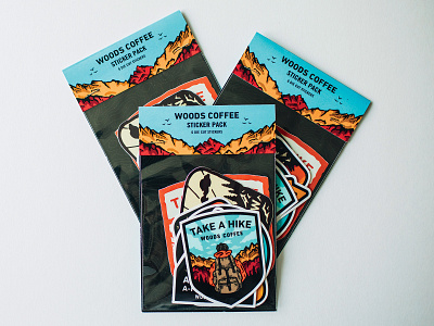 Sticker Pack - Packaging Design badge coffee deer hiking mountains northwest packaging pnw sitckers sticker pack woods coffee