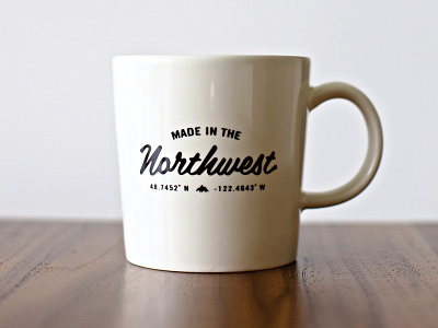 Made In The Northwest - Mug lockup logo merchandise mountain mug typography