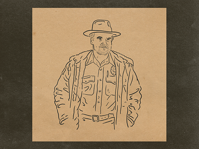 Hopper character hand drawn hopper illustration ipad pro stranger things