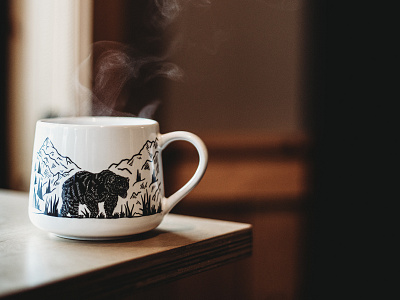 New Mug Design coffee bag coffee cup cup hand drawn illustration woods coffee