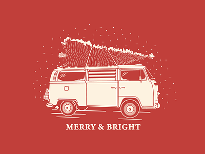 Merry & Bright Mug christmas mug snow snowflake tree volkswagen