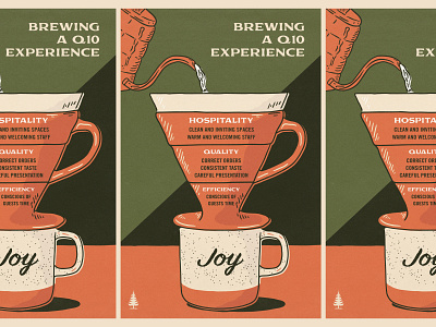 Brewing a Q10 Experience coffee coffee company illustration pour over