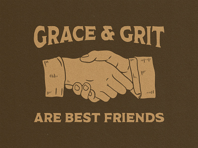 Grace and Grit custom type hand type hands handshake illustration