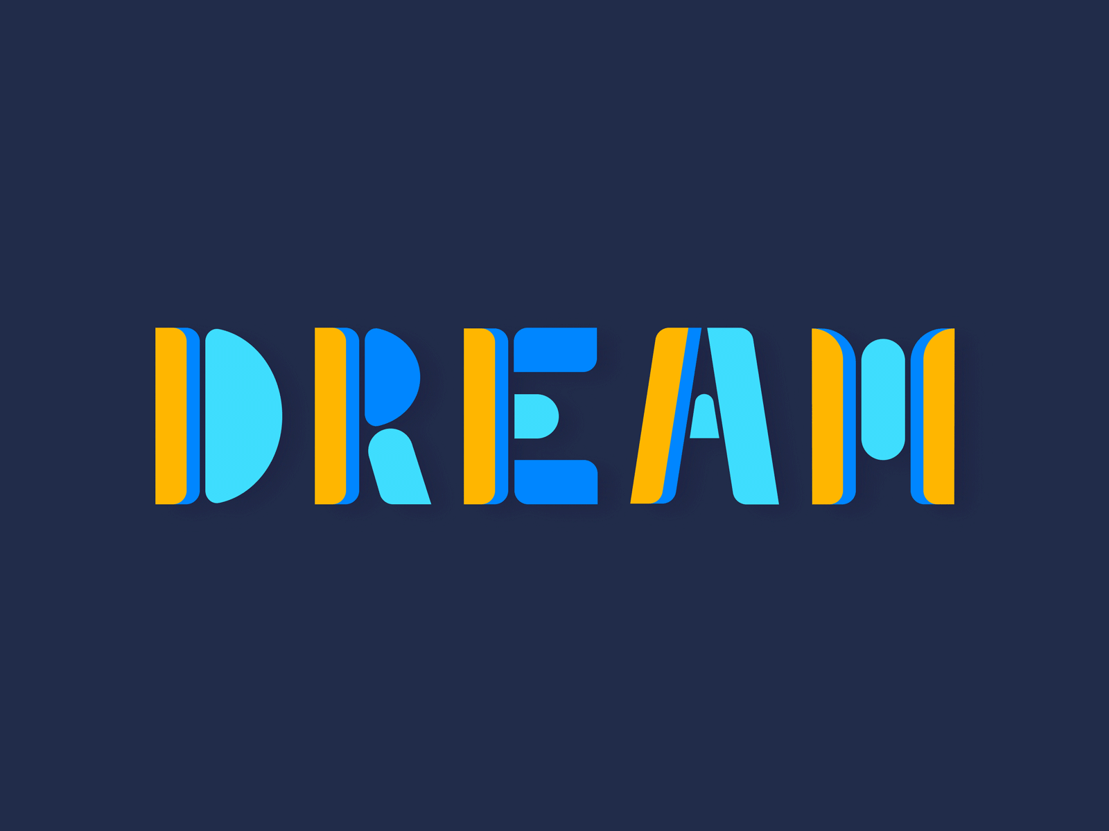 Dreamy warm-up color letterform typogaphy warm up