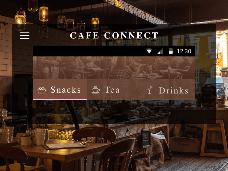 Cafe Tabs Micro Interactions animation cafe ui dailyui interaction design interactions microinteraction motion motion design navigation bar tab ui ui ux ux