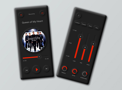 Music Player App Concept | Neumorphic Design dark theme music app music equilizer music player app neumorphic design