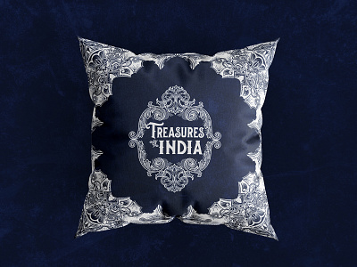 Treasures of India Illustrations Cushion