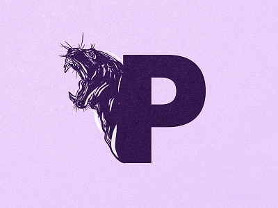 P for Panther 36 days 36 days of type alphabet animal illustration animals big cat black panther brush pen cats digital art illustration illustration art nature p panther panthers procreate purple type wildlife