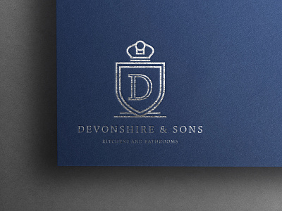 Devonshire & Sons Logo Design badge badge logo bathroom brand brand identity branding branding design foiling identity kitchen logo logo design logo mark logodesign logos logotype luxury silver silver foil visual identity