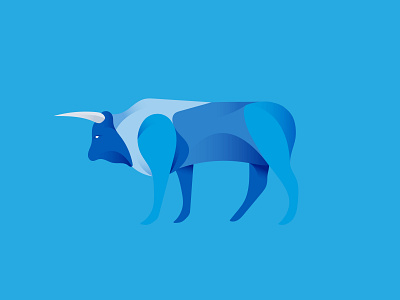 Blue Ox animal animal illustration artist blue brand identity chinese zodiac cow design gradients illustration illustrator illustrators logo logodesign ox texture ui vector wildlife zodiac