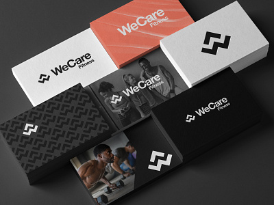 WeCare Fitness Identity brand brand identity branding branding design fitness fitness brand geoemtric logo logo design logodesign logomark logos modern logo mountain mountains negative space ui workout