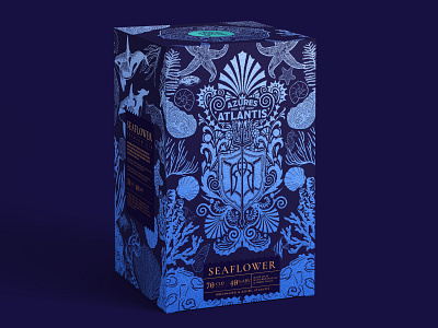 Azure of Atlantis Packaging atlantis blue foil brand brand identity branding branding design creative illustration foil packaging foiling gin bottle illustration illustration packaging logo logodesign magic magical world mythical world packaging design packaging illustrator sea