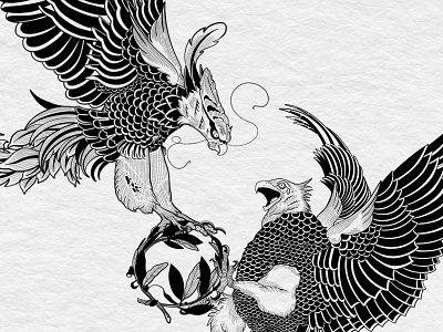 The Phoenix and the Eagle bird illustration black and white book cover design book illustration book illustrator childrens books chinese art chinese ink chinese style eagle eagle illustration illustration illustrator ink ink animals ink design japanese style phoenix story illustration tattoo