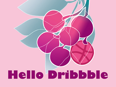 Hello Dribbble berry design digital drawing dribbble invite dribble graphic illustration ornament print surface design