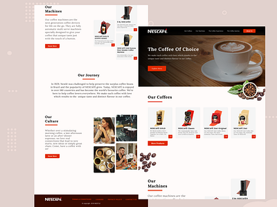 Nescafe Landing Page adobe xd best design brand design brand identity coffee dailyui figma landing page logo trending typography uidesign ux web design xddailychallenge