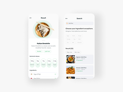 Food Scan App: Result Page app brand design calories clean design figma food food app ios minimal scan search ui ux