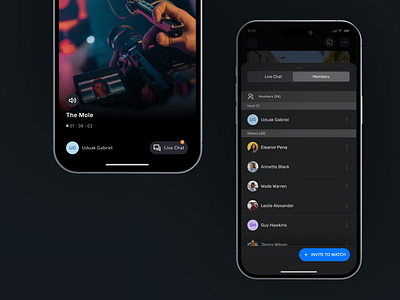 Streaming App figma live chat members modal streaming app trending ui