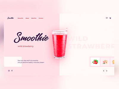 Smoothie concept design ui ux web website