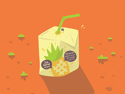 Pineapple Juice digital illustration illustration packaging pineapple vector vector illustration