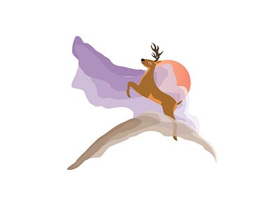 Sky Jump Deer Illustration Concept creative direction deer illustration deer logo fivedive graphic design hand drawn icon illustration illustration art mruhel vector